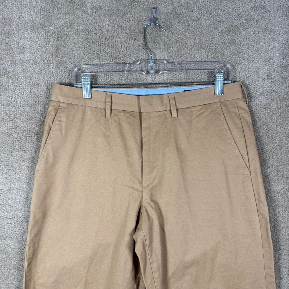 J.Crew Bedford‎ Chino Pants Mens 32x34 Khaki Tan Flat Front 100% Cotton Office